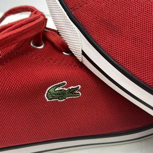 Lacoste Men's Red Size 13 Rubber Sole Sneakers